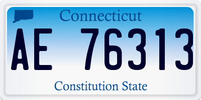 CT license plate AE76313