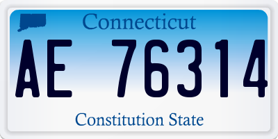 CT license plate AE76314