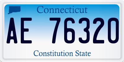 CT license plate AE76320