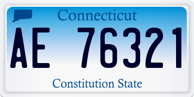 CT license plate AE76321