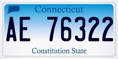 CT license plate AE76322