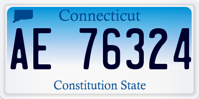 CT license plate AE76324