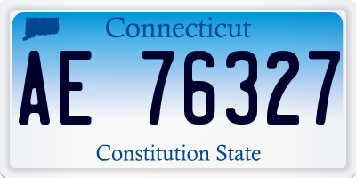 CT license plate AE76327