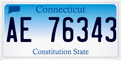 CT license plate AE76343