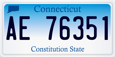 CT license plate AE76351