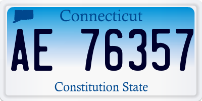 CT license plate AE76357