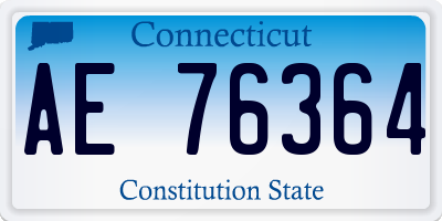 CT license plate AE76364