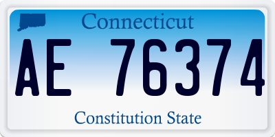 CT license plate AE76374