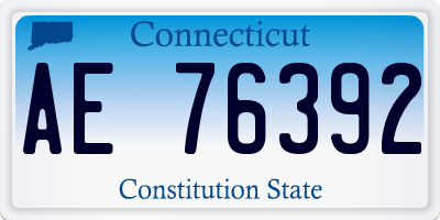 CT license plate AE76392
