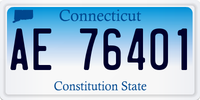 CT license plate AE76401