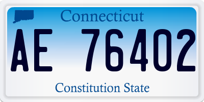 CT license plate AE76402