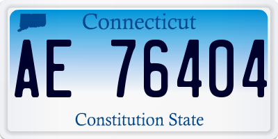 CT license plate AE76404