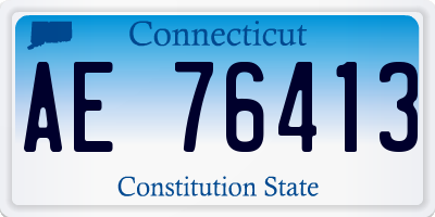 CT license plate AE76413