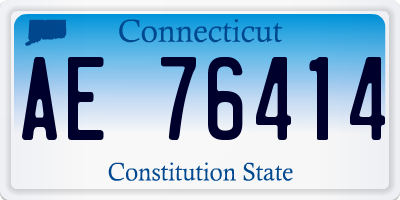 CT license plate AE76414