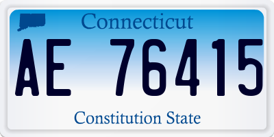 CT license plate AE76415