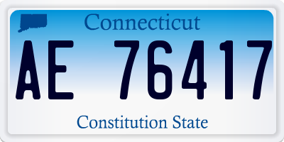 CT license plate AE76417