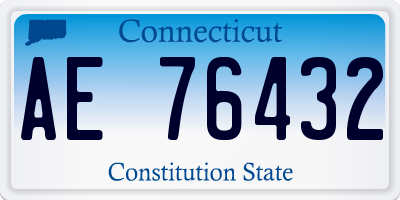 CT license plate AE76432