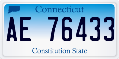 CT license plate AE76433