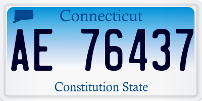 CT license plate AE76437