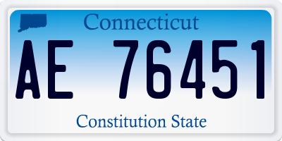 CT license plate AE76451