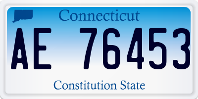 CT license plate AE76453