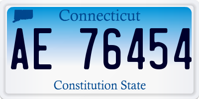 CT license plate AE76454
