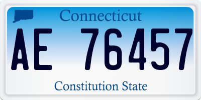 CT license plate AE76457
