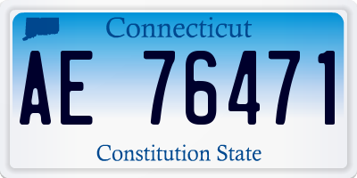 CT license plate AE76471