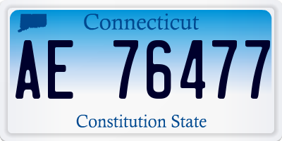 CT license plate AE76477