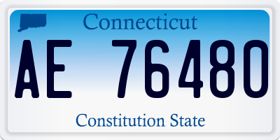 CT license plate AE76480