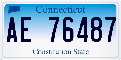CT license plate AE76487