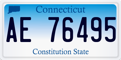 CT license plate AE76495