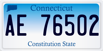 CT license plate AE76502