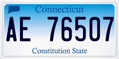 CT license plate AE76507