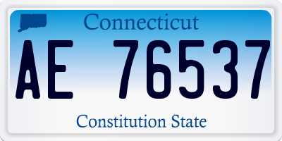 CT license plate AE76537