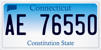 CT license plate AE76550