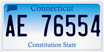 CT license plate AE76554