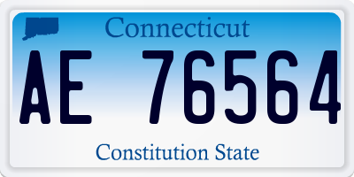 CT license plate AE76564