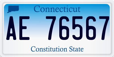 CT license plate AE76567