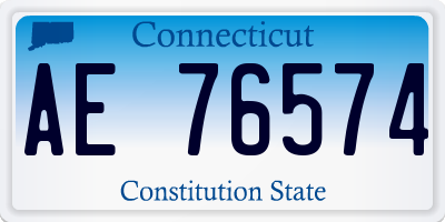 CT license plate AE76574