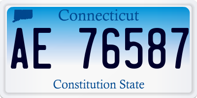 CT license plate AE76587