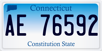 CT license plate AE76592