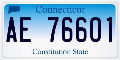 CT license plate AE76601