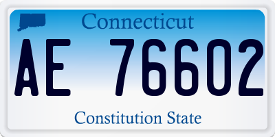 CT license plate AE76602