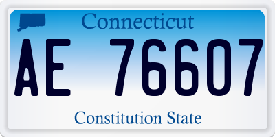 CT license plate AE76607