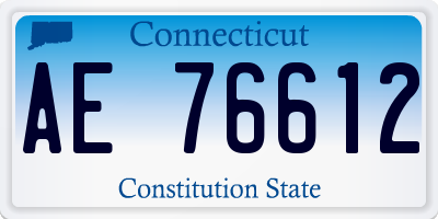 CT license plate AE76612