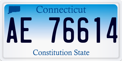 CT license plate AE76614