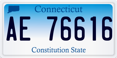 CT license plate AE76616