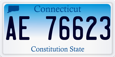CT license plate AE76623