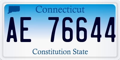 CT license plate AE76644